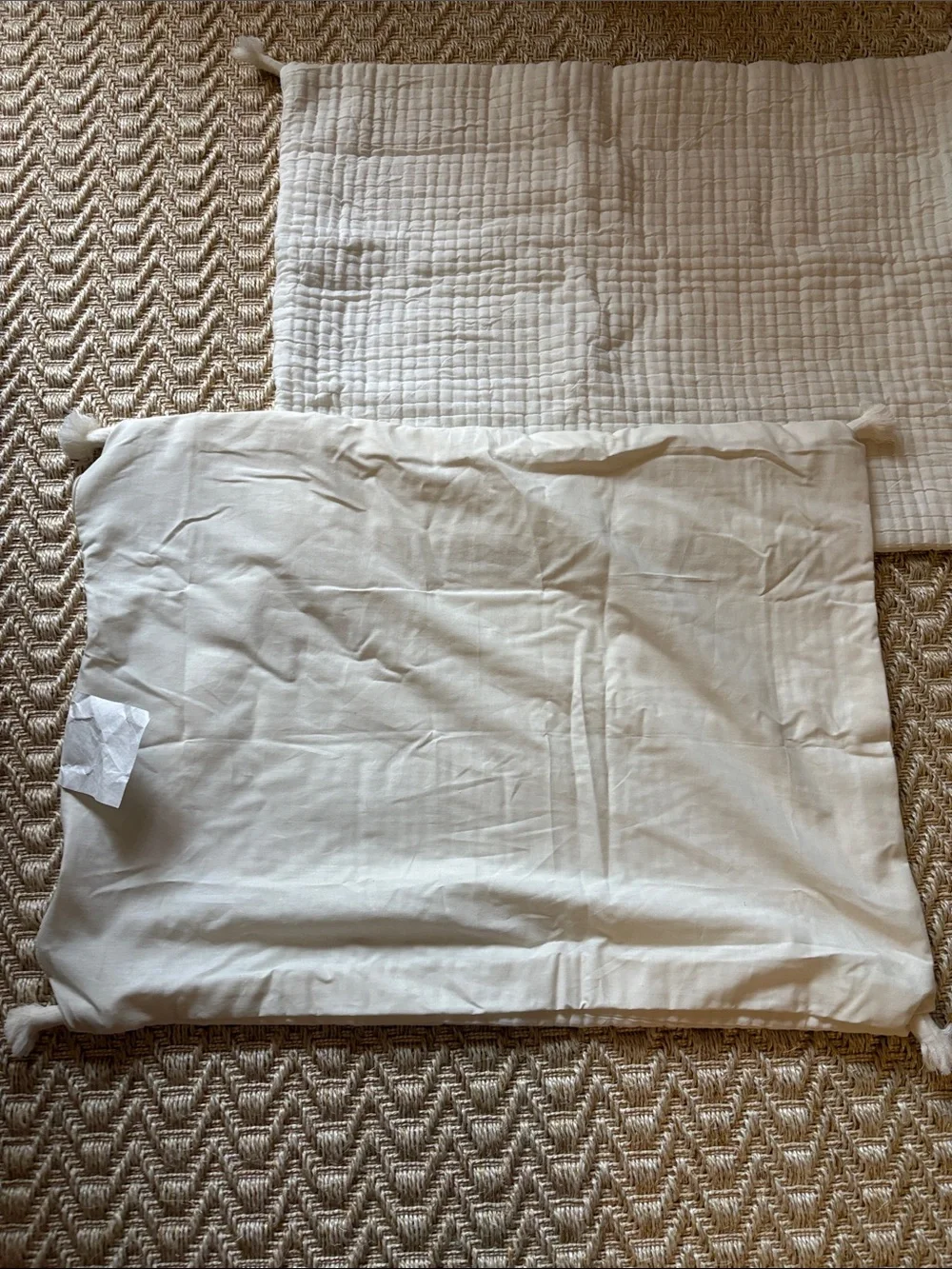 Cream Gauze Cotton Quilted pillow shams  - Set of 2 (standard)